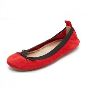 Yosi Samra Red Suede Ballet Flats